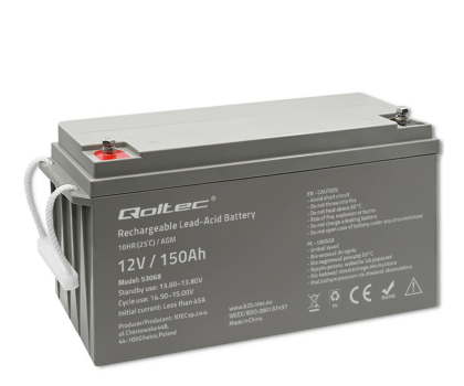 Akumulator AGM Qoltec Akumulator AGM | 12V | 150Ah | max. 2250A | 40.1kg
